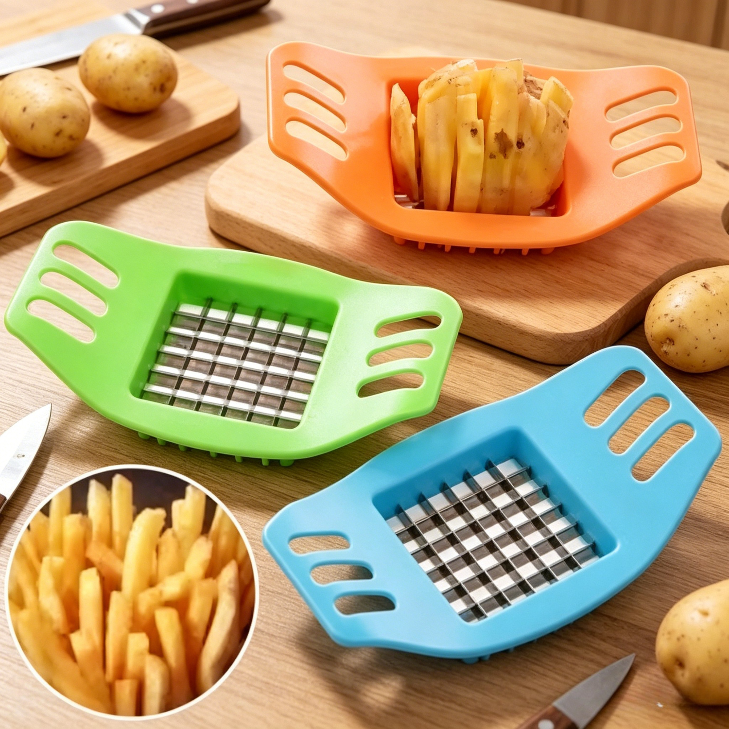 Tech Accessories And Gadgets - Multifunctional Potato Slicer Cutter Chopper, French