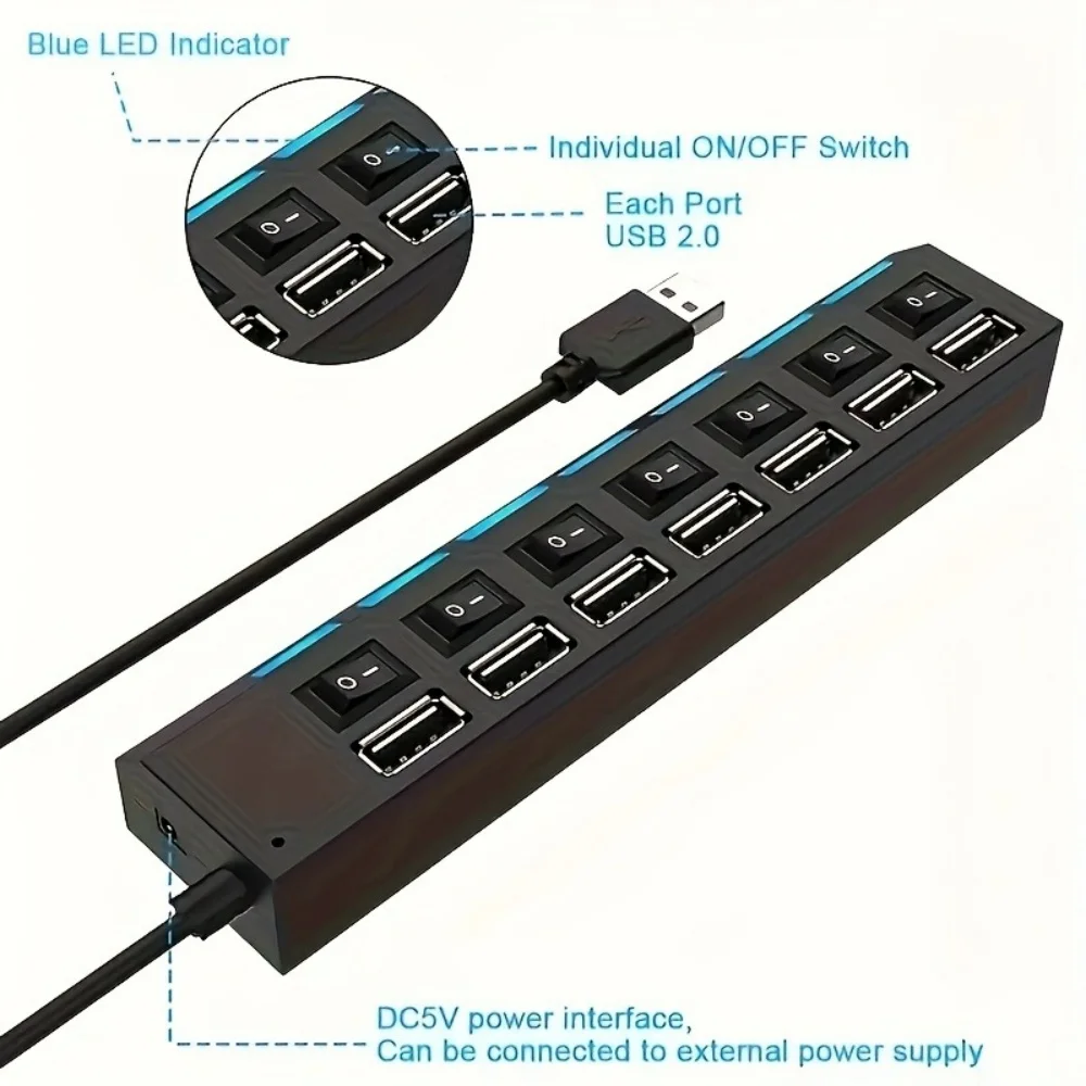 4/7 Port USB 2.0 Hub High Spee - Usb Hub 7 Port review and price