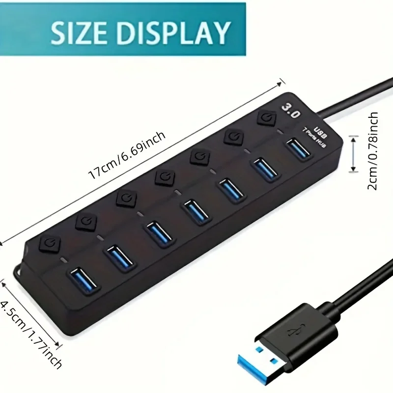 4/7-Port USB 3.0 Hub with LED  - Usb Hub 7 Port review and price