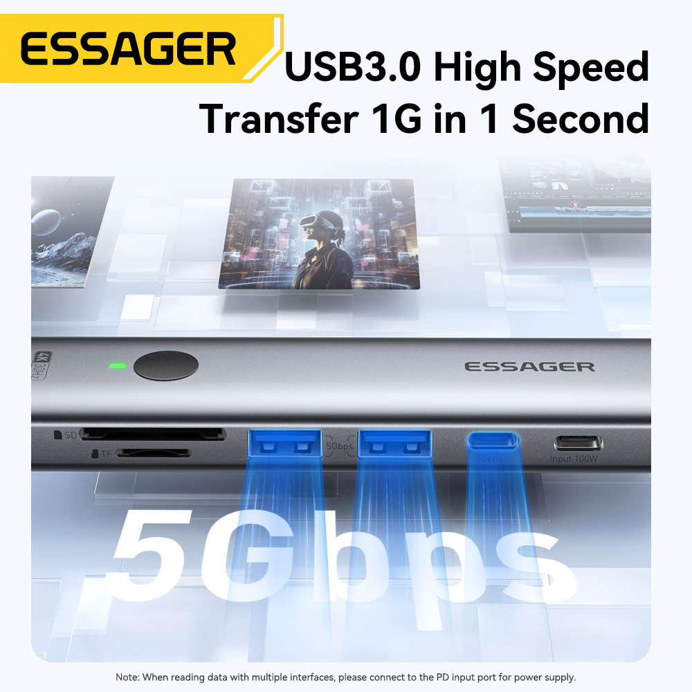 Essager USB C HUB 4K 7-in-1 Ty - Usb Hub 7 Port review and price